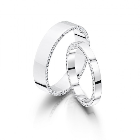 Wedding band sales diamonds on side